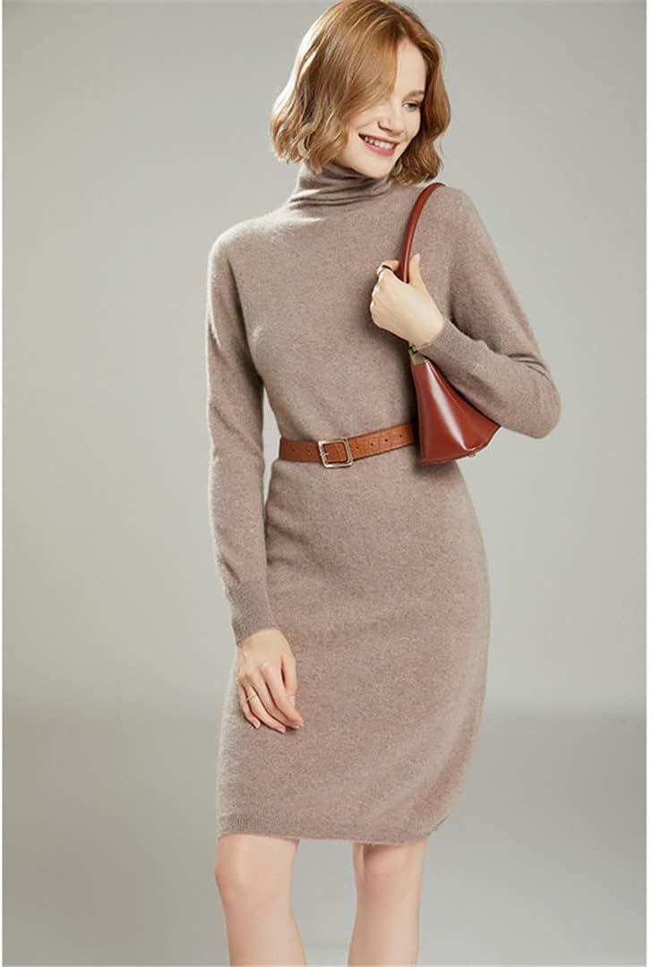 100% Cashmere Knitwears Women Dress Winter Fashion O Neck Long Pullovers Solid Colors Ladies Clothes - Image 3