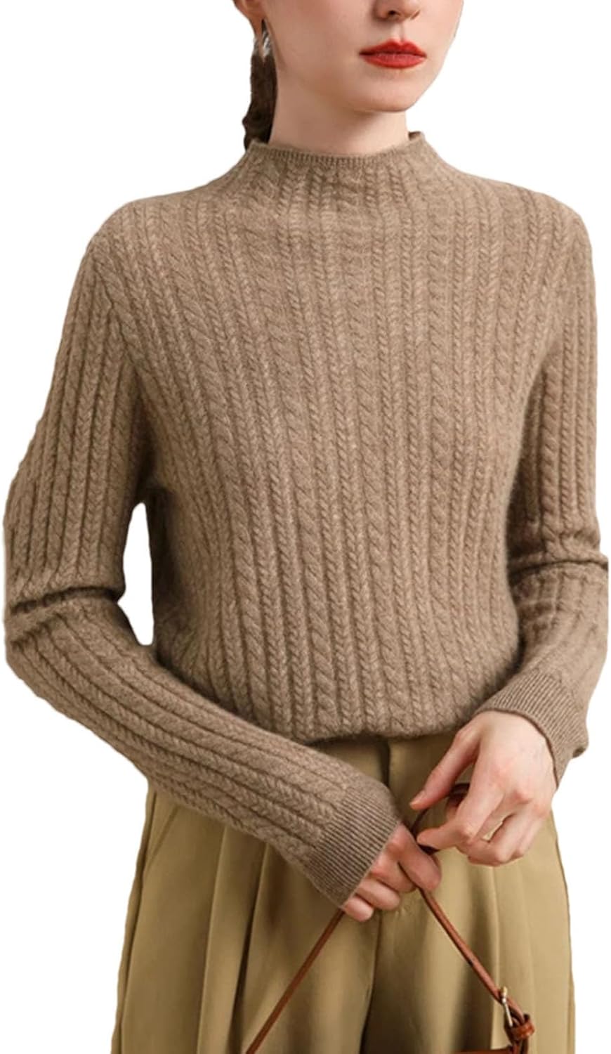 100% Cashmere Sweater Knitted Bottoming Shirt Women's V-Neck Pullover Winter Fashion Clothes