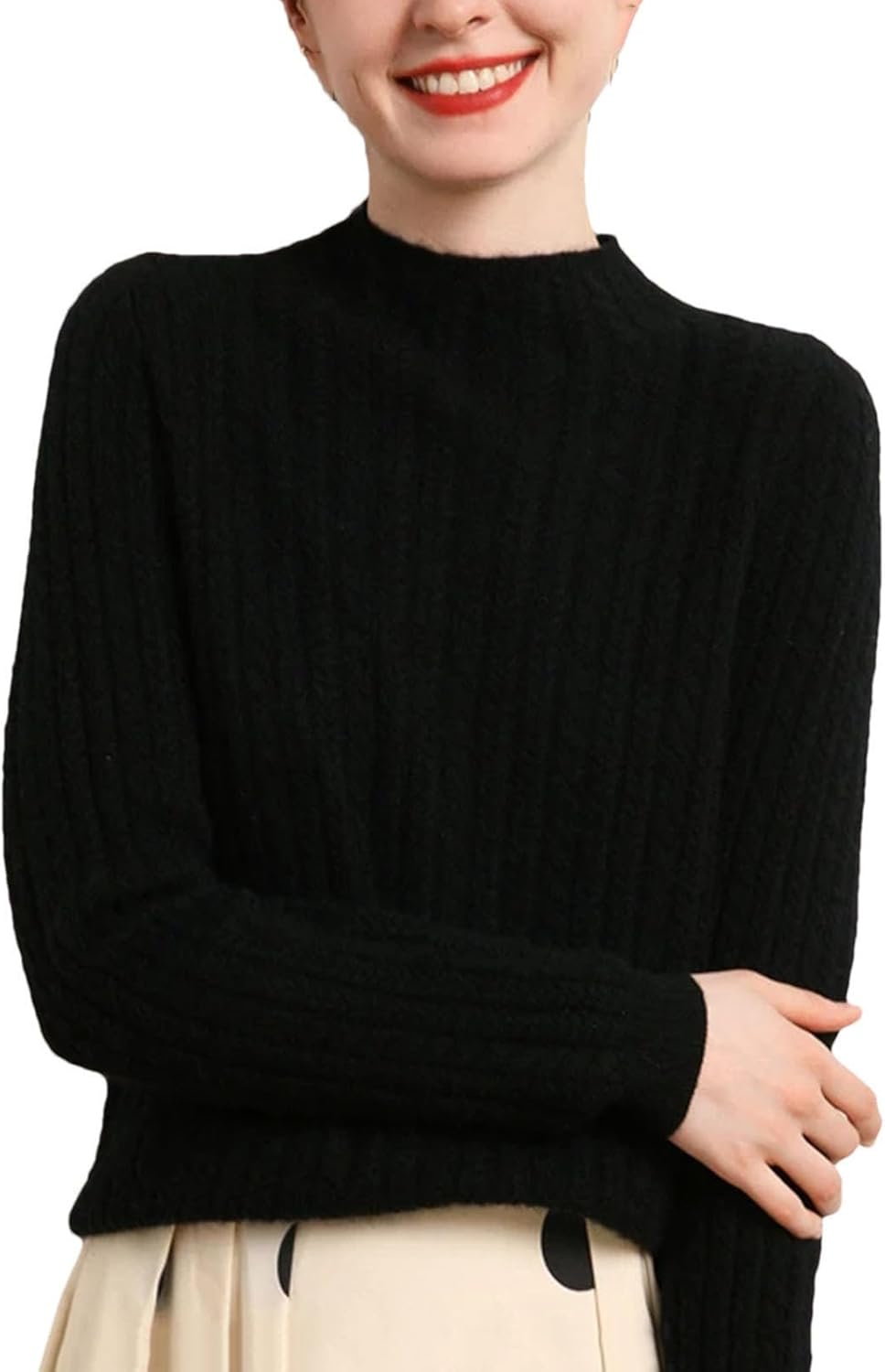 100% Cashmere Sweater Knitted Bottoming Shirt Women's V-Neck Pullover Winter Fashion Clothes - Image 8