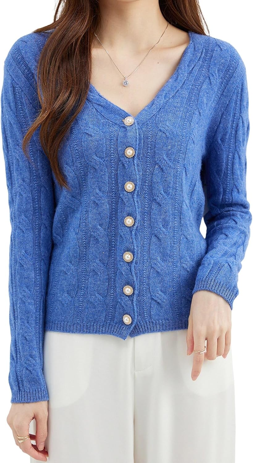 Cardigans for Women's Sweater Cardigan Autunm Winter V Neck Vintage Soft Long Sleeve Knit Sweaters Clothing - Image 6