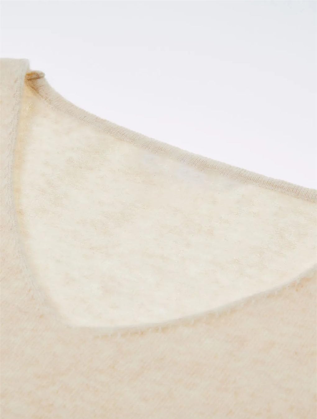 Cashmere Sweater Women Clothing Warm Top Knitted V-Neck Pullover Women Sweater Business Work Creamy-White M - Image 4