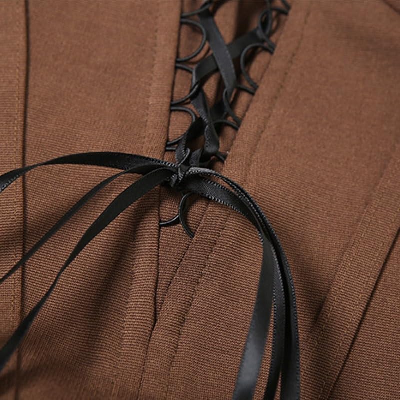 CGTENBS Women's Clothing American Dress Fashion Sleeveles Dress High Waist Splicing Dress(Medium) - Image 4