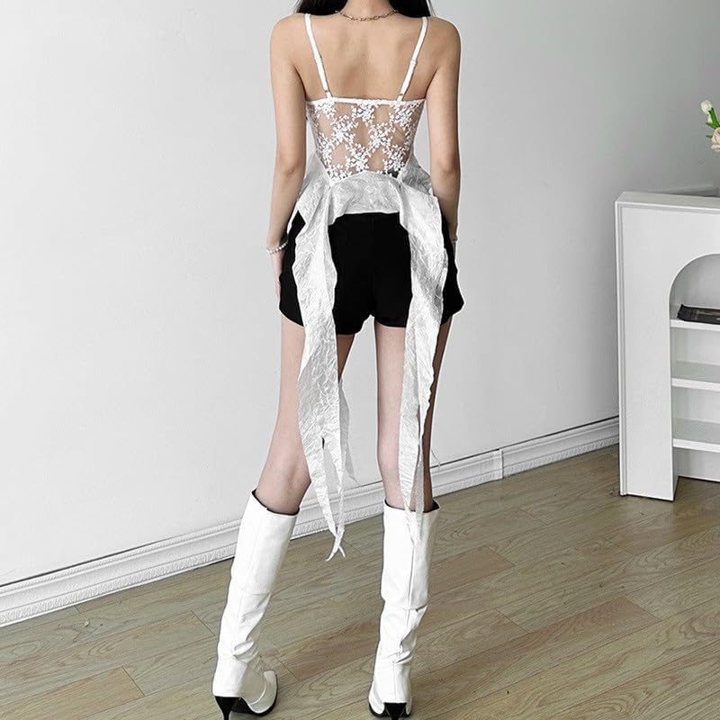 CGTENBS Women's Lace Slimming Vest Street Fashion Halter Sexy Backless Tank Tops Female Wrap Clothing(OneColor,M) - Image 4