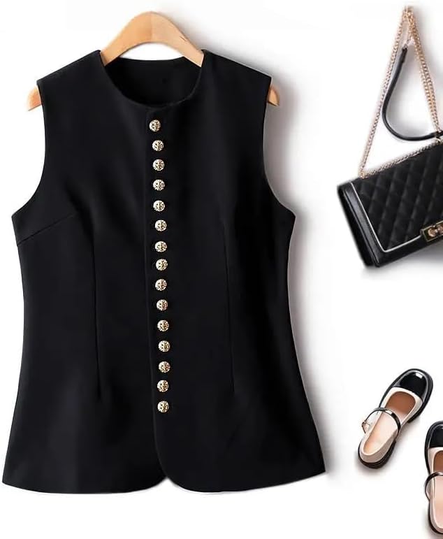 ChenKongHai Sleeveless Jackets Women Autumn - -button Woman Vest Slim Winter Female Clothing - Image 2