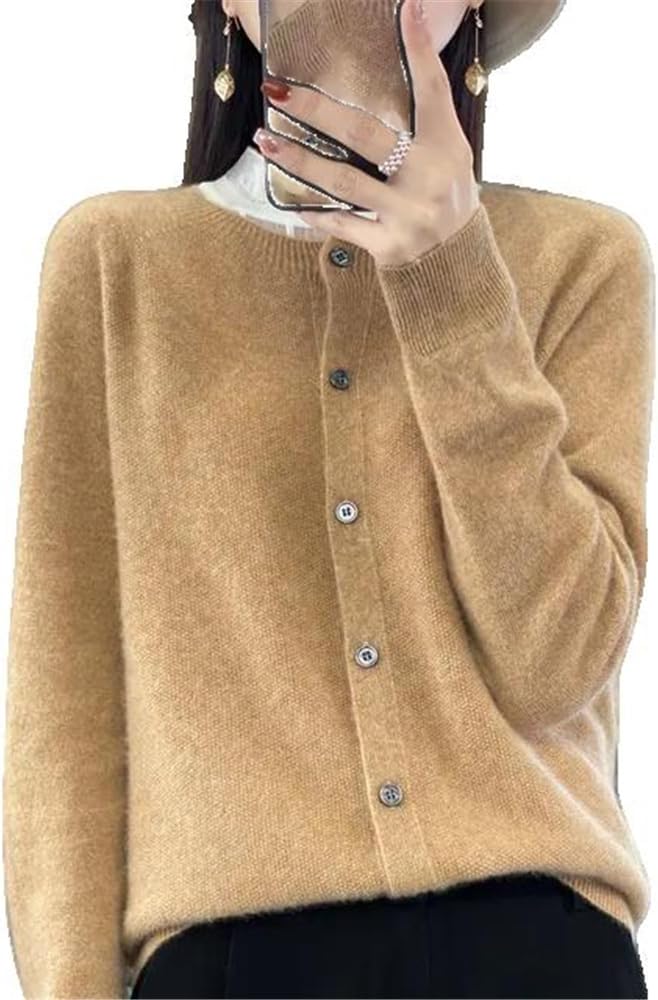 Chic Autumn Winter Women\u2018 -Neck Grace Cardigan Sweater Female Clothing Basic - Image 16