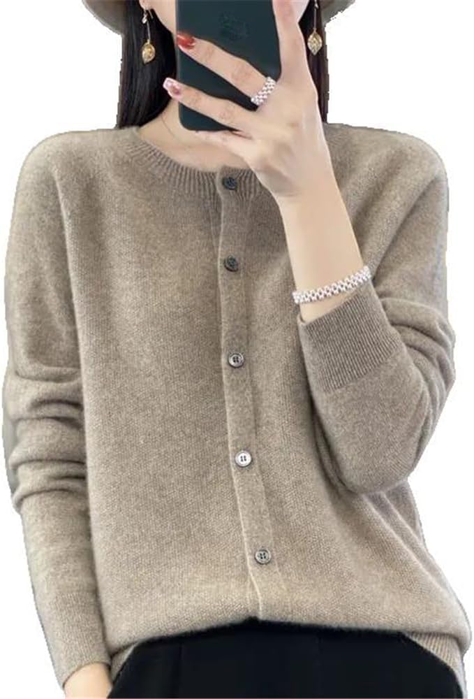 Chic Autumn Winter Women\u2018 -Neck Grace Cardigan Sweater Female Clothing Basic - Image 15