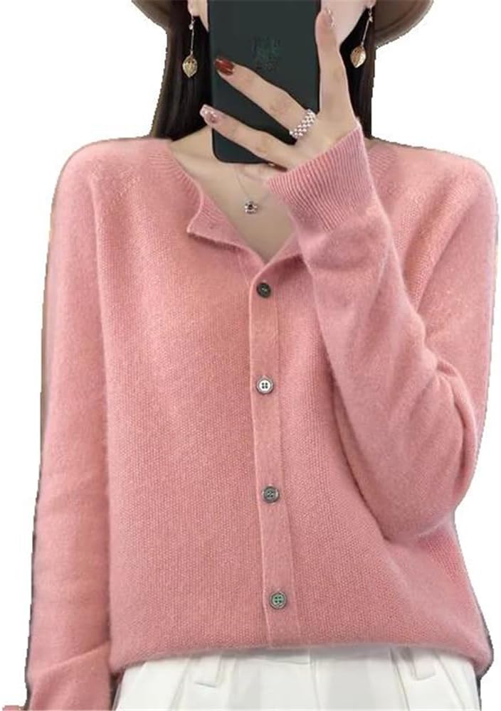 Chic Autumn Winter Women\u2018 -Neck Grace Cardigan Sweater Female Clothing Basic - Image 12