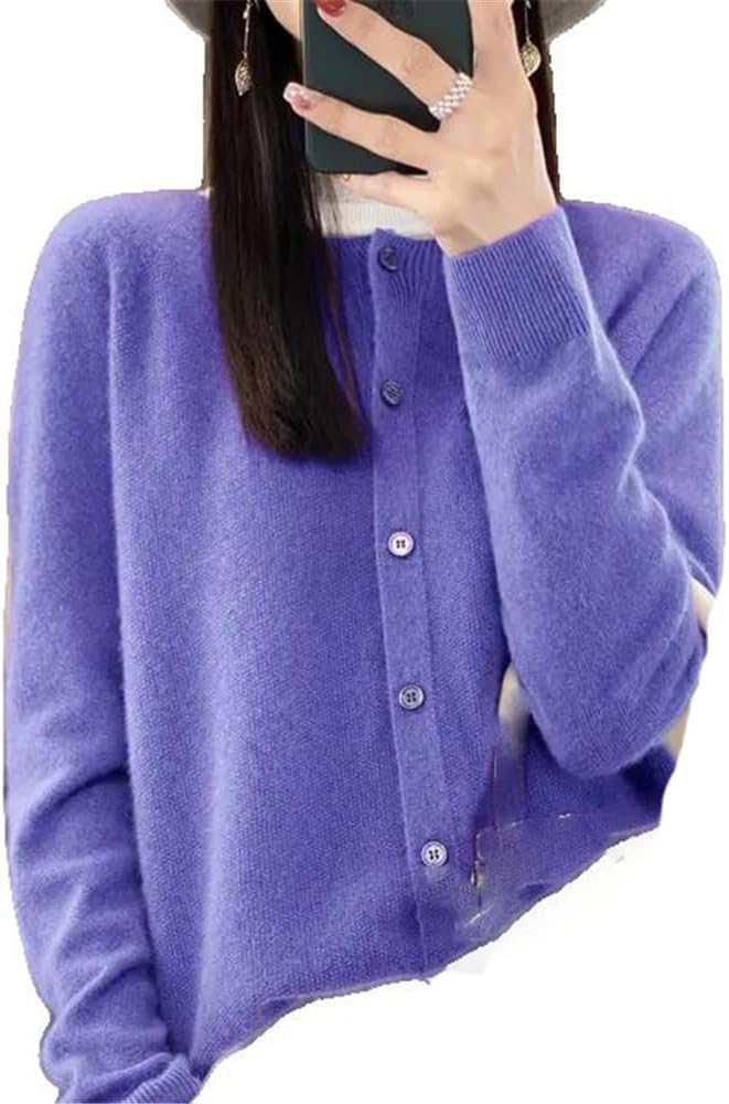 Chic Autumn Winter Women\u2018 -Neck Grace Cardigan Sweater Female Clothing Basic - Image 13