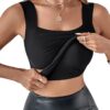 CHICME Womens U Neck Shapewear Built-in Bra Tank High Strechy Sleeveless Slim Fit Tops Camisole Workout Tops