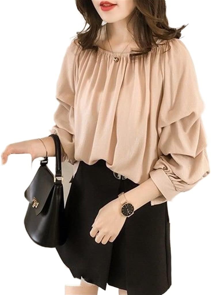 Chiffon Slash Neck Women Shirt SleeveLoose Spring Autumn Intellectual Women's Clothing - Image 4