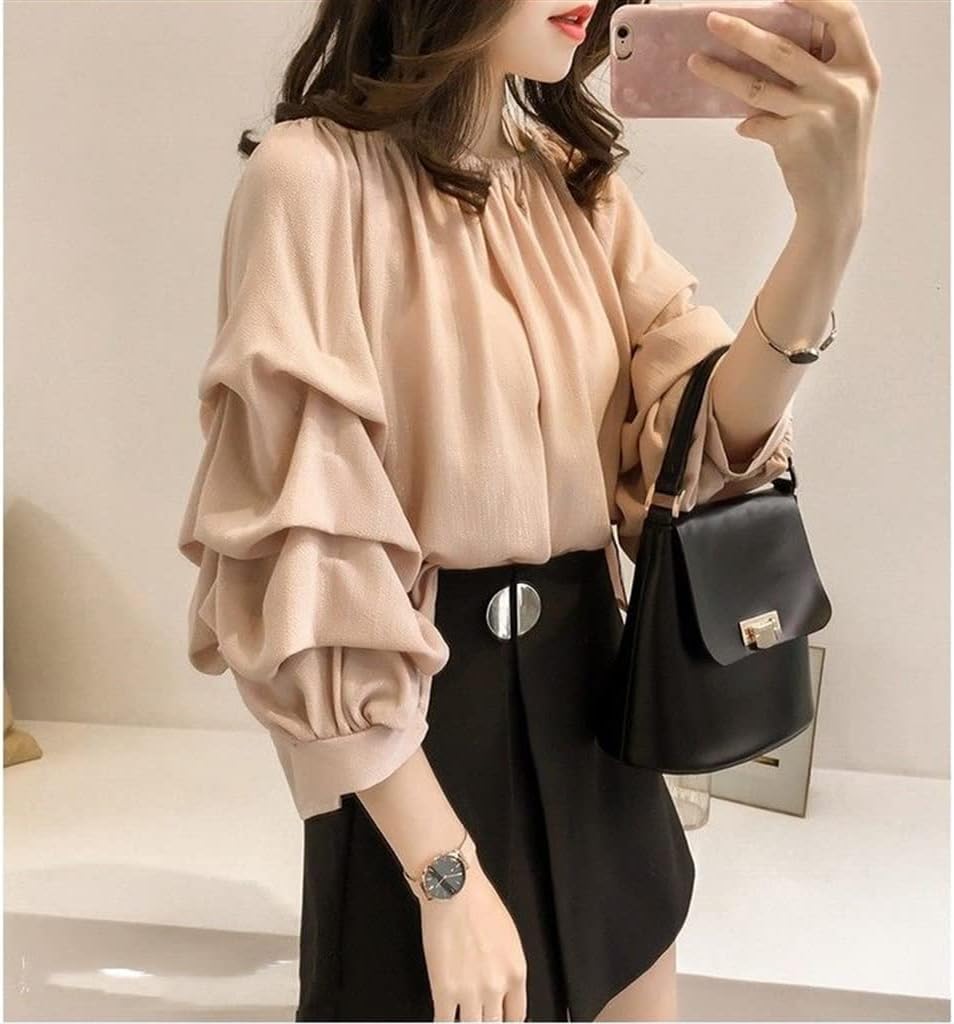 Chiffon Slash Neck Women Shirt SleeveLoose Spring Autumn Intellectual Women's Clothing - Image 5