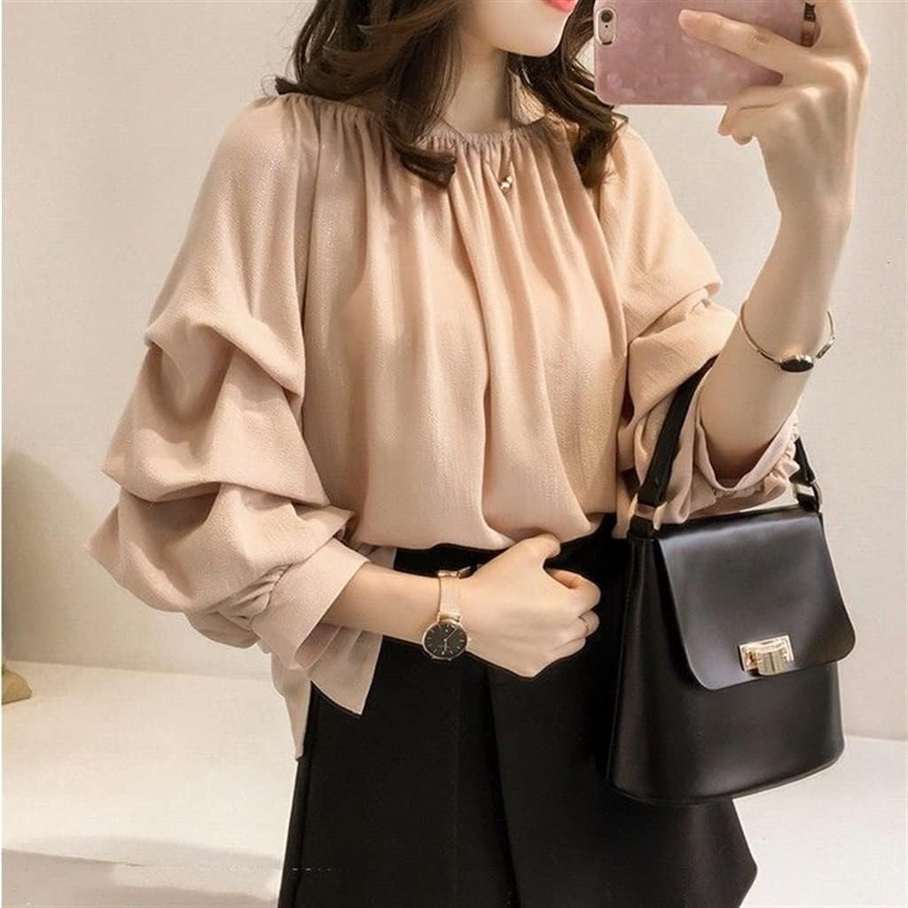 Chiffon Slash Neck Women Shirt SleeveLoose Spring Autumn Intellectual Women's Clothing - Image 7