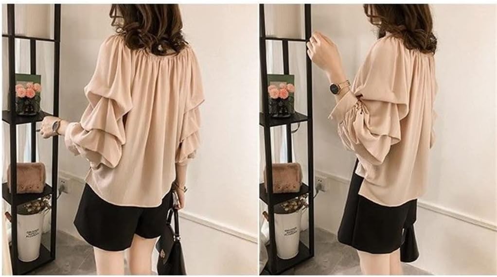 Chiffon Slash Neck Women Shirt SleeveLoose Spring Autumn Intellectual Women's Clothing - Image 6