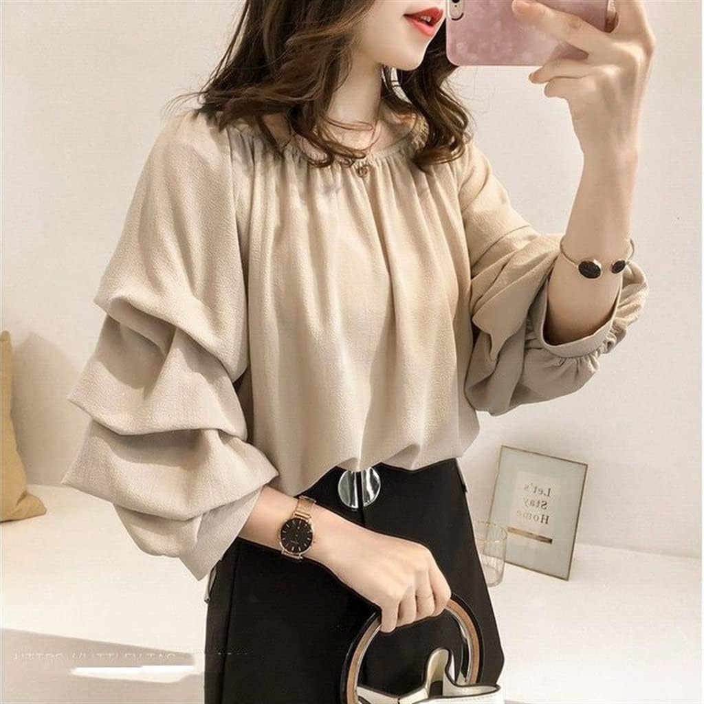 Chiffon Slash Neck Women Shirt SleeveLoose Spring Autumn Women's Clothing - Image 6