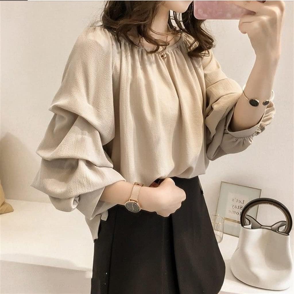 Chiffon Slash Neck Women Shirt SleeveLoose Spring Autumn Women's Clothing - Image 5