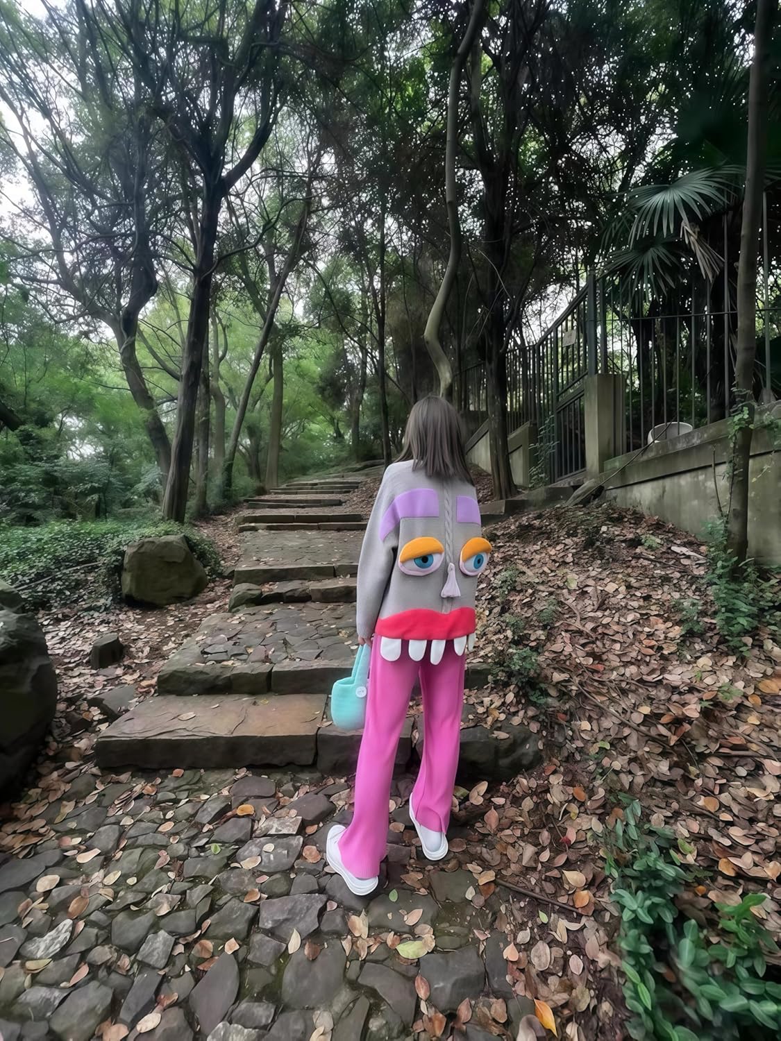 Christmas Funny Women's Long Sleeved Loose Sweaters, Knitted Sweaters, Autumn and Winter Clothing, Holiday Clothing, L Size Women's Clothing, Modern Women's Fashion Clothing Brown - Image 7