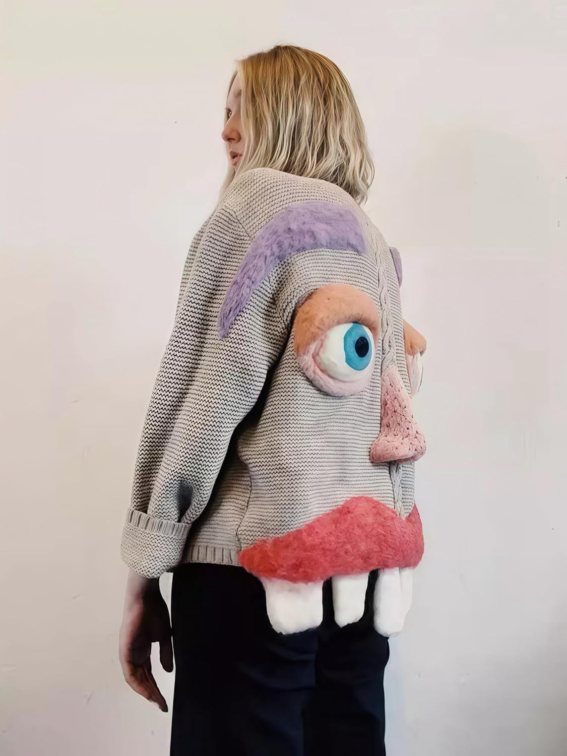 Christmas Funny Women's Long Sleeved Loose Sweaters, Knitted Sweaters, Autumn and Winter Clothing, Holiday Clothing, L Size Women's Clothing, Modern Women's Fashion Clothing Brown - Image 3