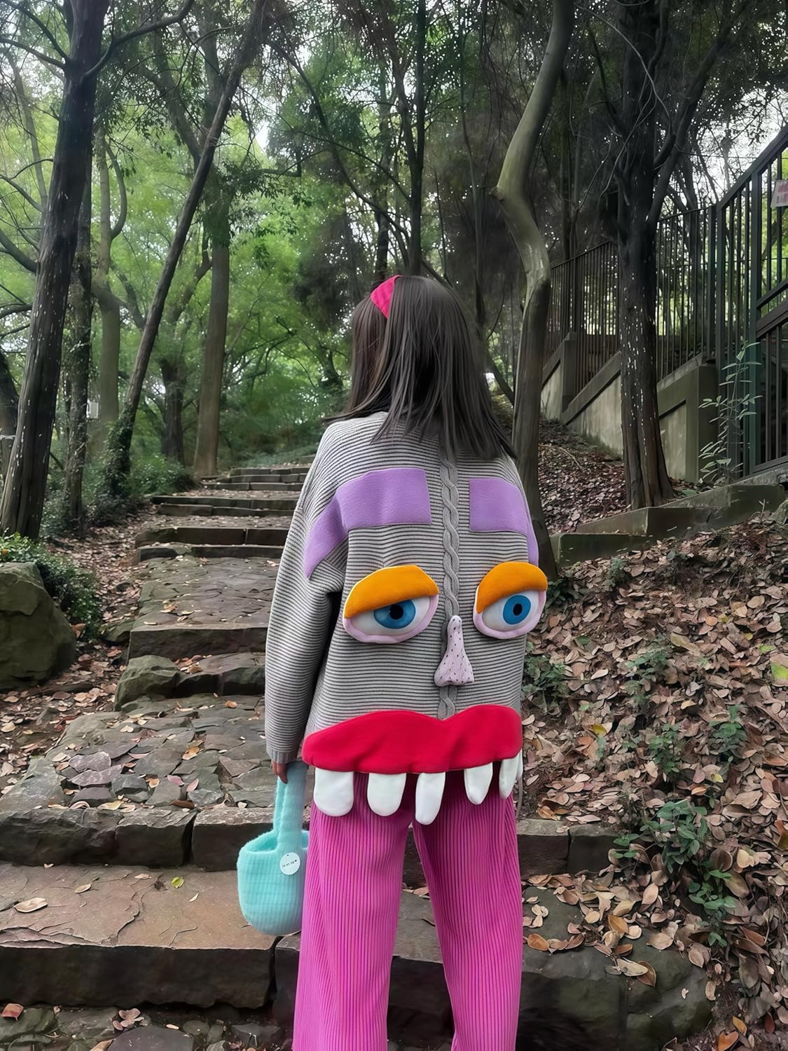 Christmas Funny Women's Long Sleeved Loose Sweaters, Knitted Sweaters, Autumn and Winter Clothing, Holiday Clothing, L Size Women's Clothing, Modern Women's Fashion Clothing Brown - Image 6