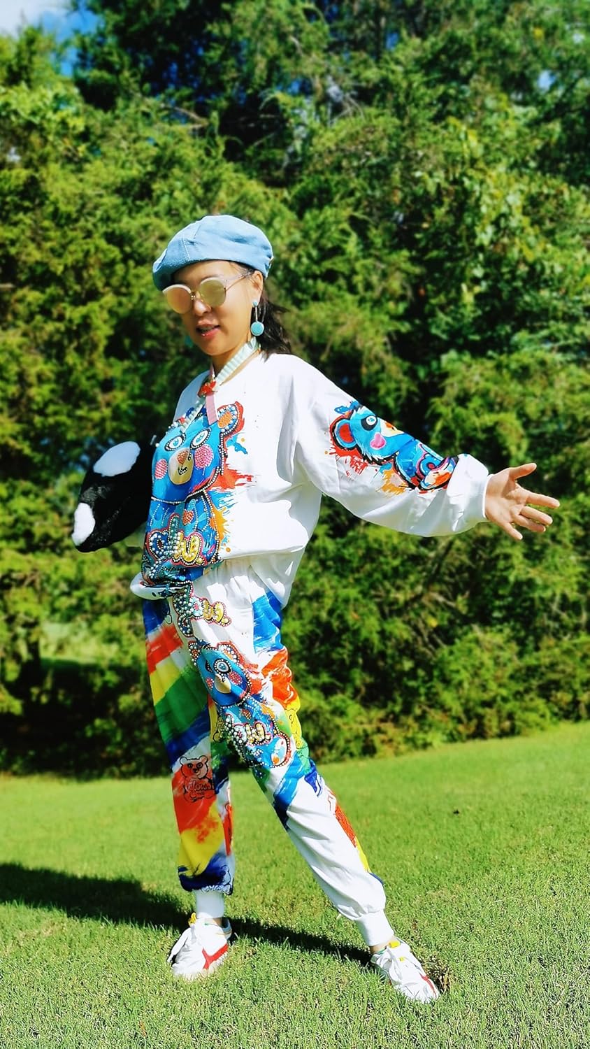 Diamond Pearls Blue Panda Rainbow Outfit for Adults - Dazzle with Good Fortune! - Image 7