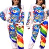 Diamond Pearls Blue Panda Rainbow Outfit for Adults - Dazzle with Good Fortune!