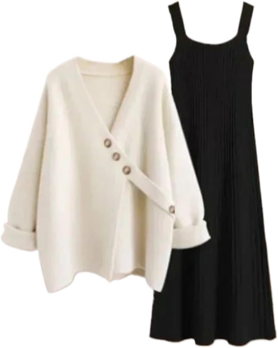 Dresses for Women Autumn Winter Loose Knit Sweater Dress Womens Clothing Cardigan Dress - Image 9