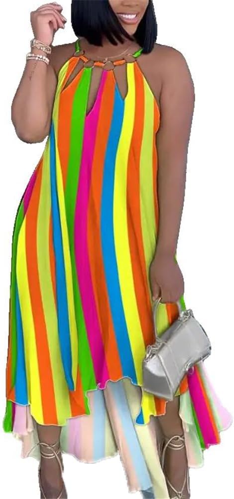 Elegant Dresses Cutout -Ring Decor Asymmetrical Casual Fashion Summer Female Clothing Outfits - Image 8