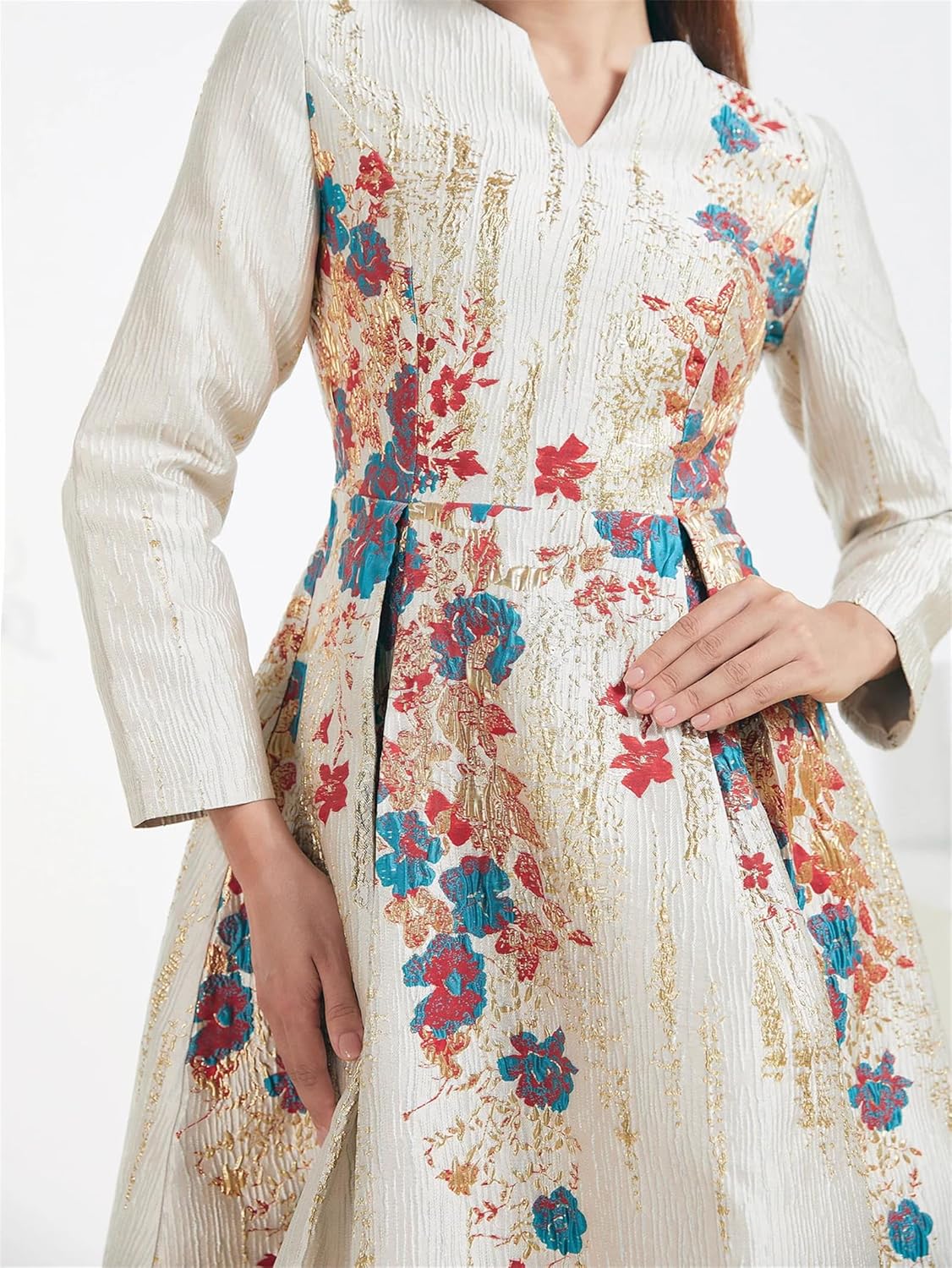 Elegant Women Fashion Dress Floral Evening Clothing Vintage Dresses Formal Vestidos - Image 5