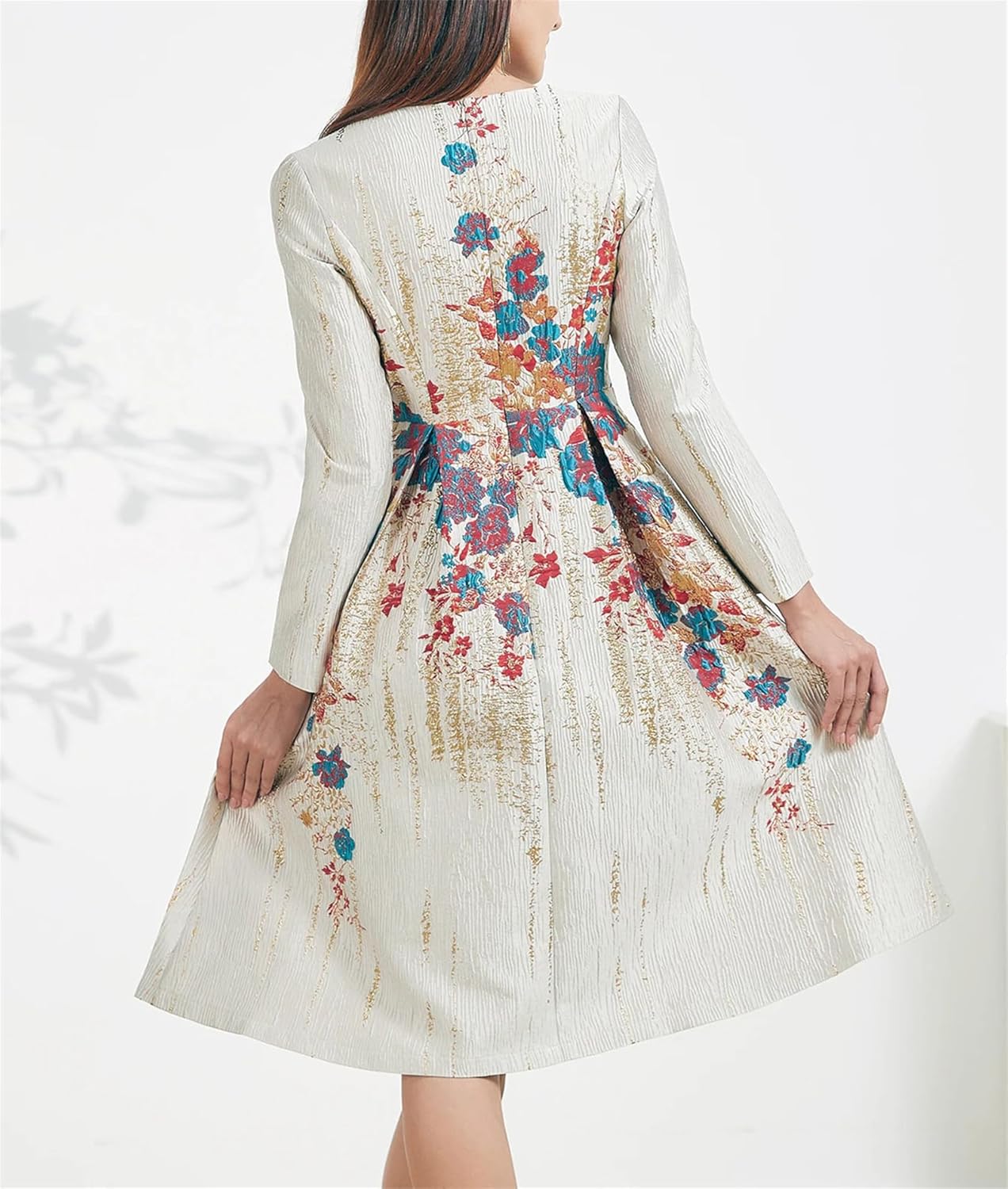 Elegant Women Fashion Dress Floral Evening Clothing Vintage Dresses Formal Vestidos - Image 3