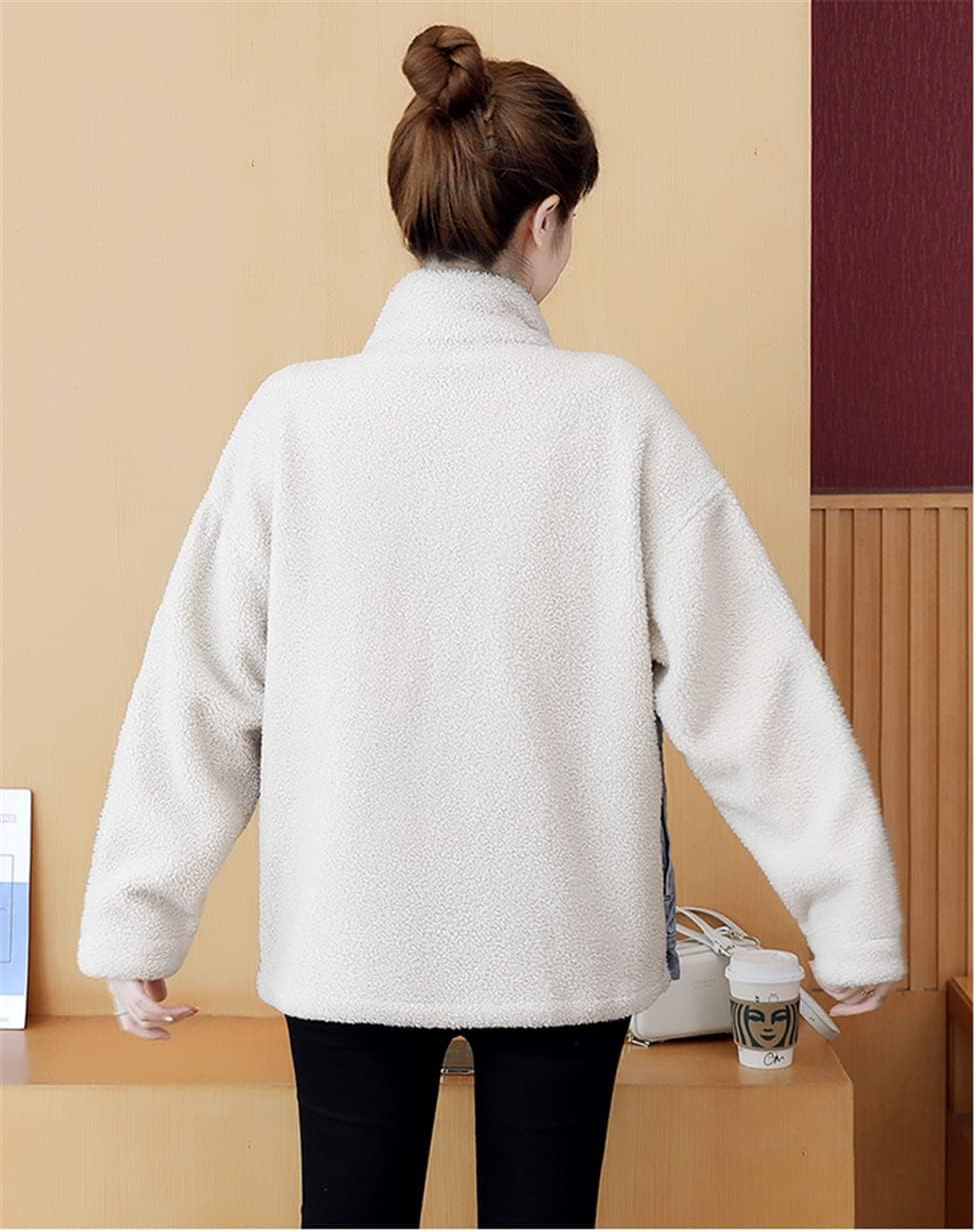 Fashion Autumn Winter Jean Coat Women Clothing Plus Size Outerwear Lamb Wool Coats Patchwork Denim Jackets Female Tops - Image 4