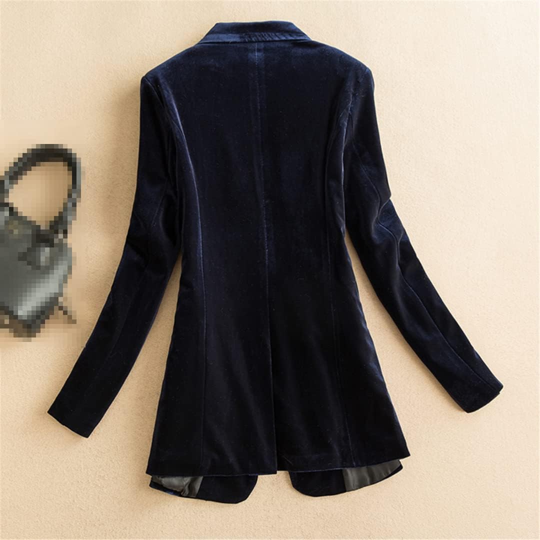 Fashion Gold Velour Casual Blazer Suit Women's Clothing Thin Professional Spring Autumn Blazers Suit Jackets - Image 2