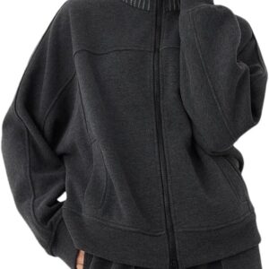 Fashion Women's Clothing Acetate Cashmere Zipper Coat Turtleneck Jacket