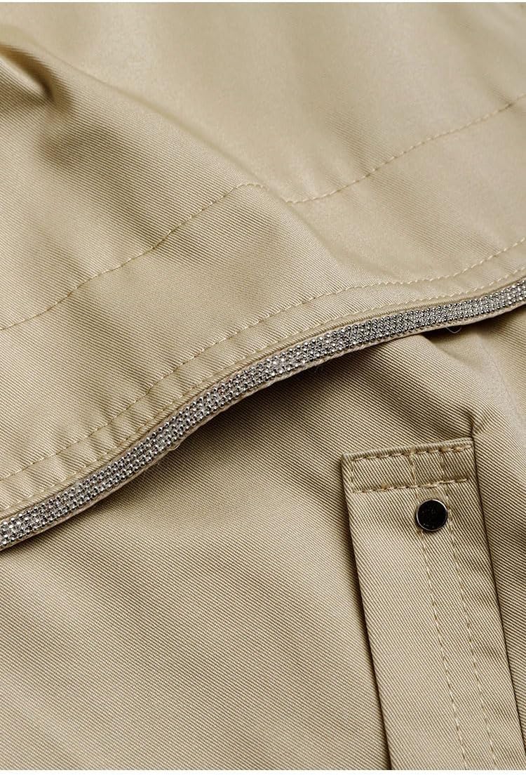 Fashion Womens Clothing Spring Autumn Stand Ladies Clothes Long Sleeved Cotton Coats - Image 5