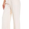 FUNYYZO Wide Leg Pants Women's High Elastic Waisted in The Back Business Work Trousers Long Straight Suit Pants
