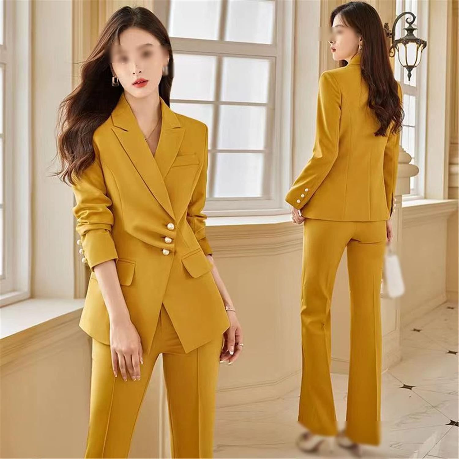 Japanese and Korean Fashion Clothing Spring and Autumn Women's Suit Jacket and Trousers 2-Piece Set - Image 7