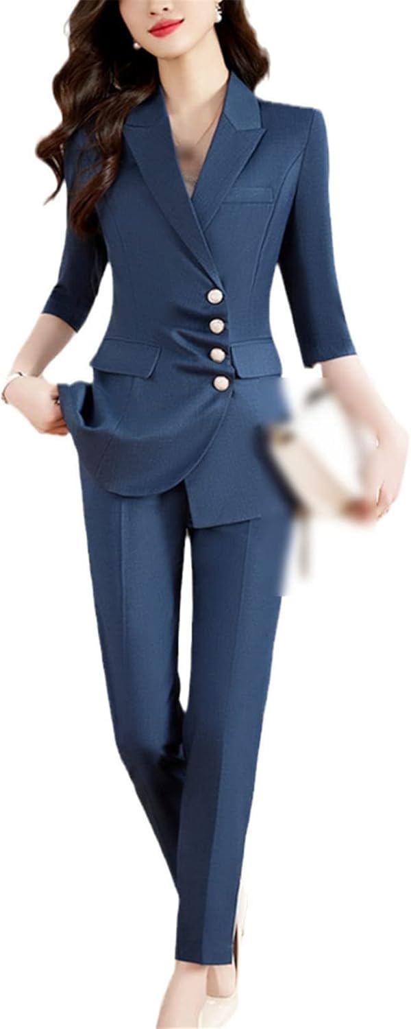 Japanese and Korean Fashion Clothing Spring and Autumn Women's Suit Jacket and Trousers 2-Piece Set - Image 10