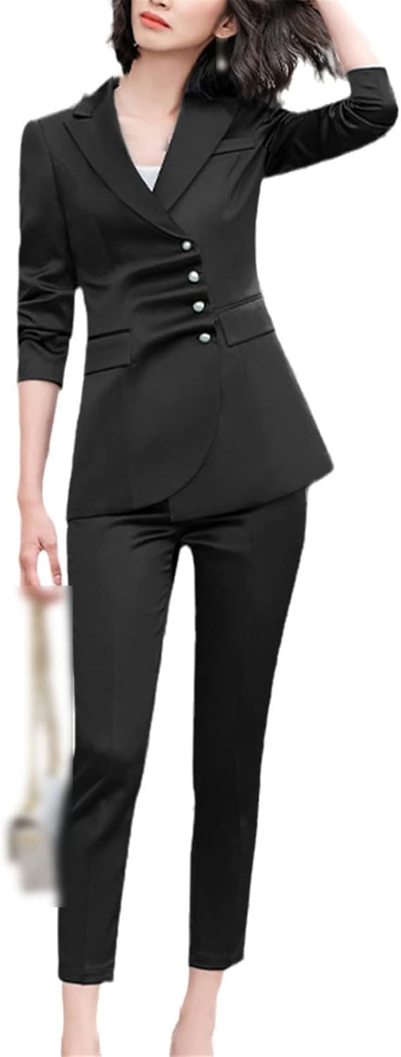 Japanese and Korean Fashion Clothing Spring and Autumn Women's Suit Jacket and Trousers 2-Piece Set - Image 14