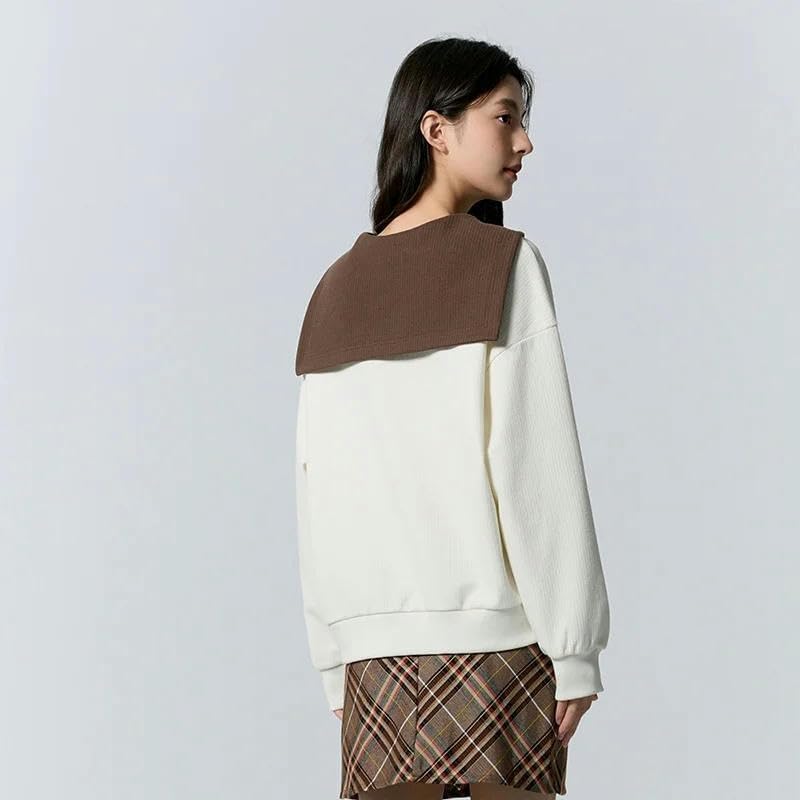 JOHAFXC Sweatshirt Women Lapel Clothing Loose Dropped Shoulder Winter Tops - Image 6