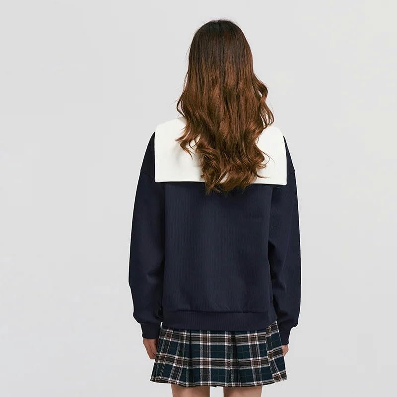 JOHAFXC Sweatshirt Women Lapel Clothing Loose Dropped Shoulder Winter Tops - Image 3