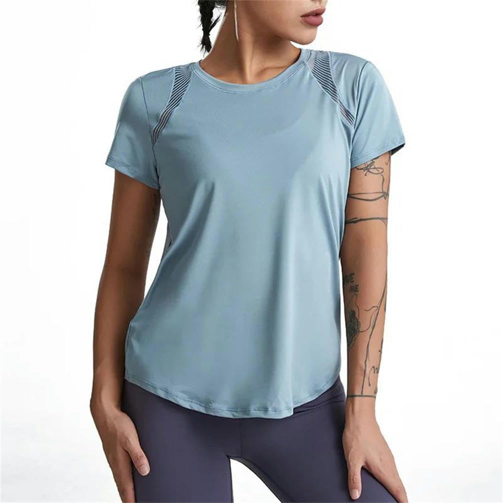 Loose Clothes Tops Short-Sleeved Running Quick-Drying Clothes T-Shirts Short Sports Hollow Fitness Clothes Women's Blouses - Image 4