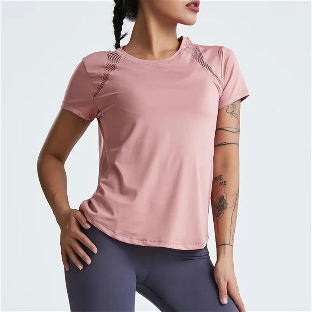 Loose Clothes Tops Short-Sleeved Running Quick-Drying Clothes T-Shirts Short Sports Hollow Fitness Clothes Women's Blouses - Image 5