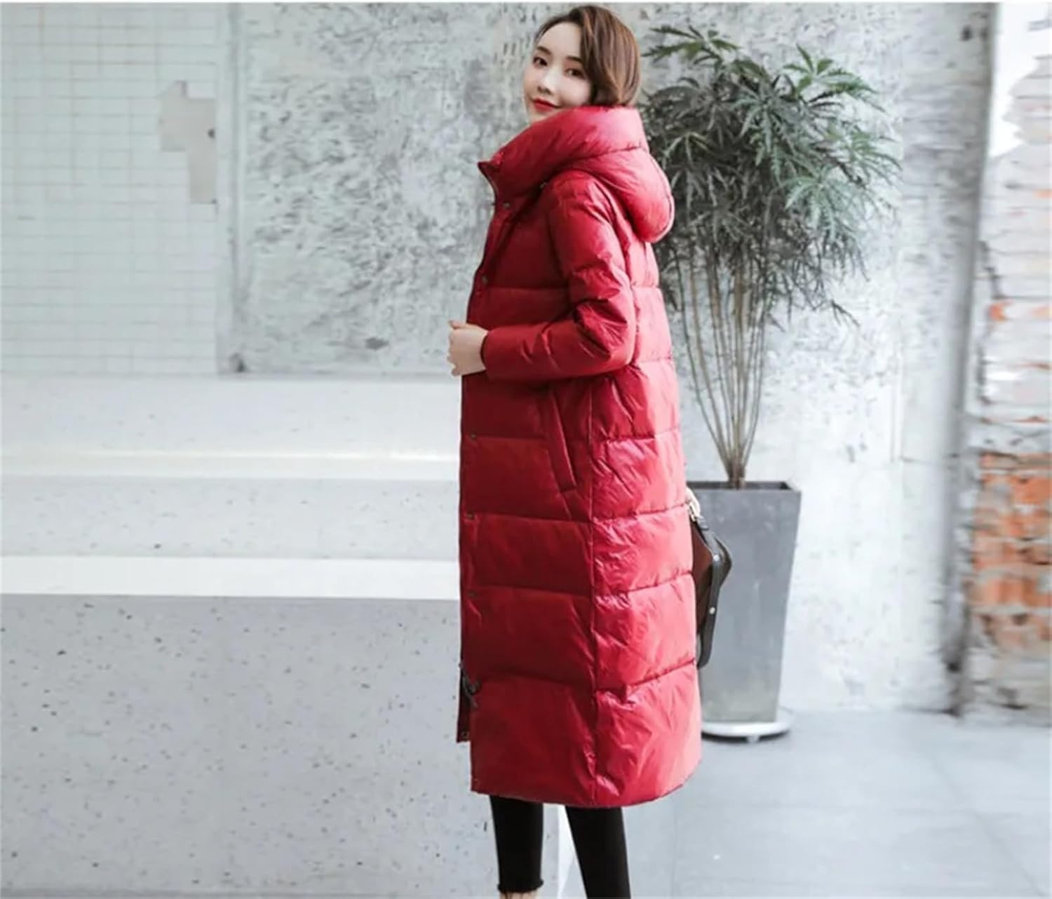 Mnjyihy Winter Autumn Women's Fashion Down Jackets Clothing Parkas Slim Hooded Warm Coats Black Overcoats - Image 5