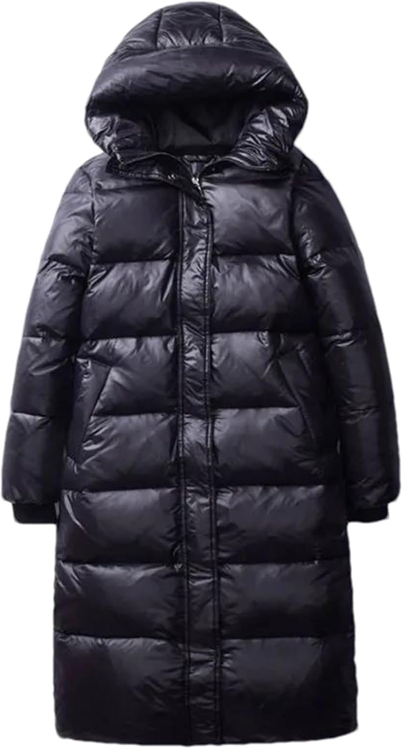 Mnjyihy Winter Autumn Women's Fashion Down Jackets Clothing Parkas Slim Hooded Warm Coats Black Overcoats