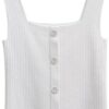 NSUQOA JSEIAJB Tank Top Women Button Camis Elegant Ladies Basic Sleeveless Crop Top Knit Comfort Casual Female Slim Clothing