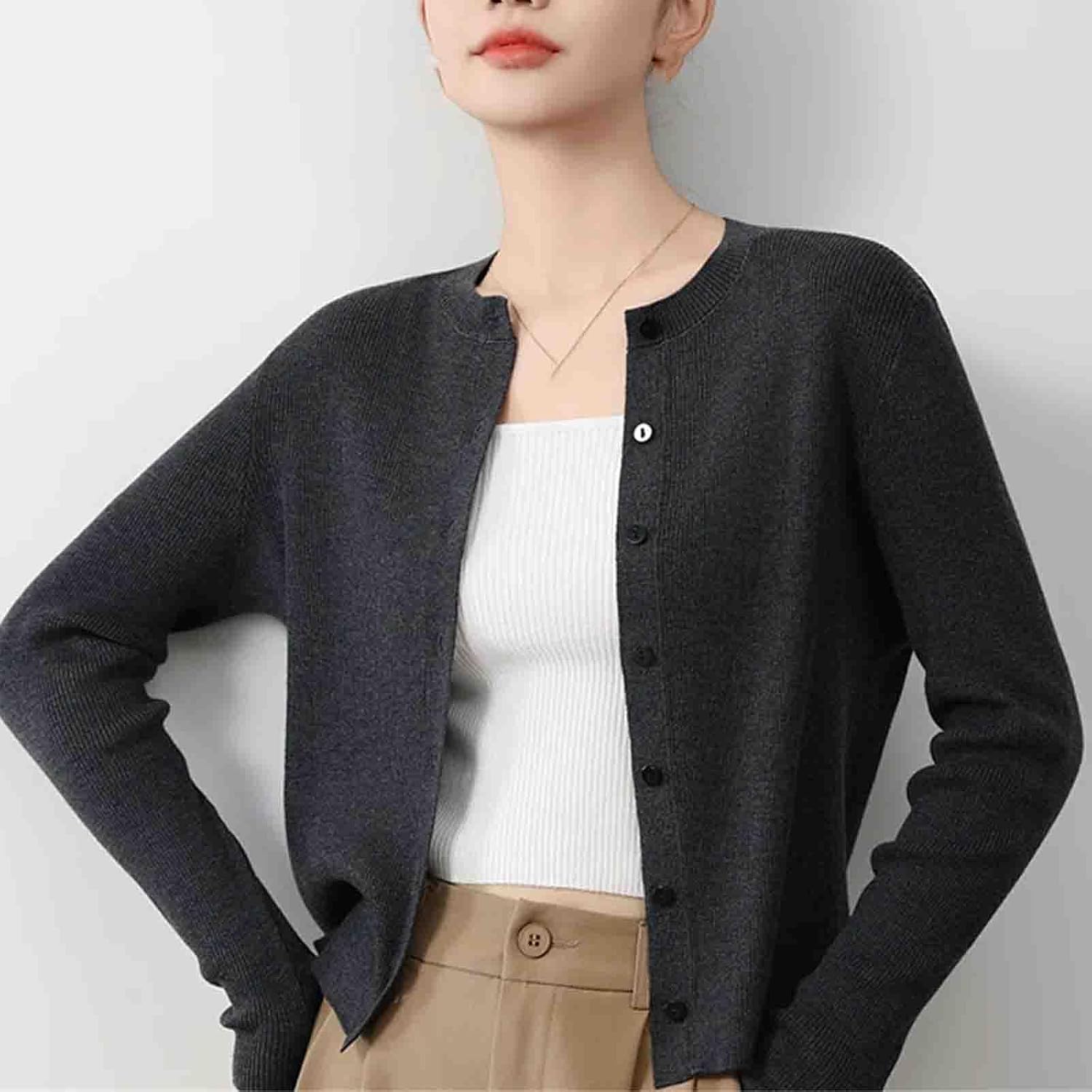 O-Neck Cardigan Sweater Women Knitted Clothing Female Long Sleeve Tops Knitwears Fashion Basics Sweater Quality - Image 3