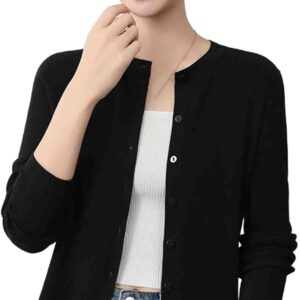 O-Neck Cardigan Sweater Women Knitted Clothing Female Long Sleeve Tops Knitwears Fashion Basics Sweater Quality