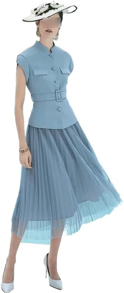 ONMYJFD High-end Suit Women Fashion Net Skirt Two-Piece Waist Professional Dress Temperament Women's Clothing