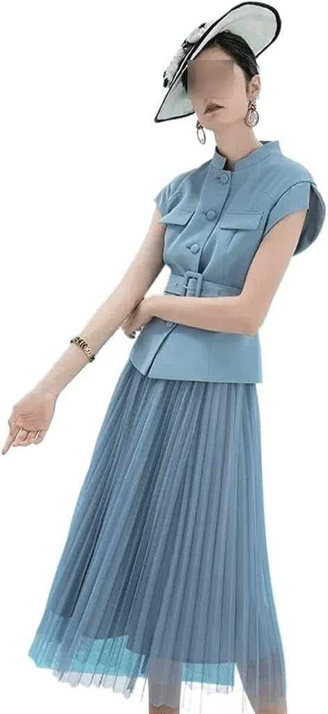 ONMYJFD High-end Suit Women Fashion Net Skirt Two-Piece Waist Professional Dress Temperament Women's Clothing - Image 4