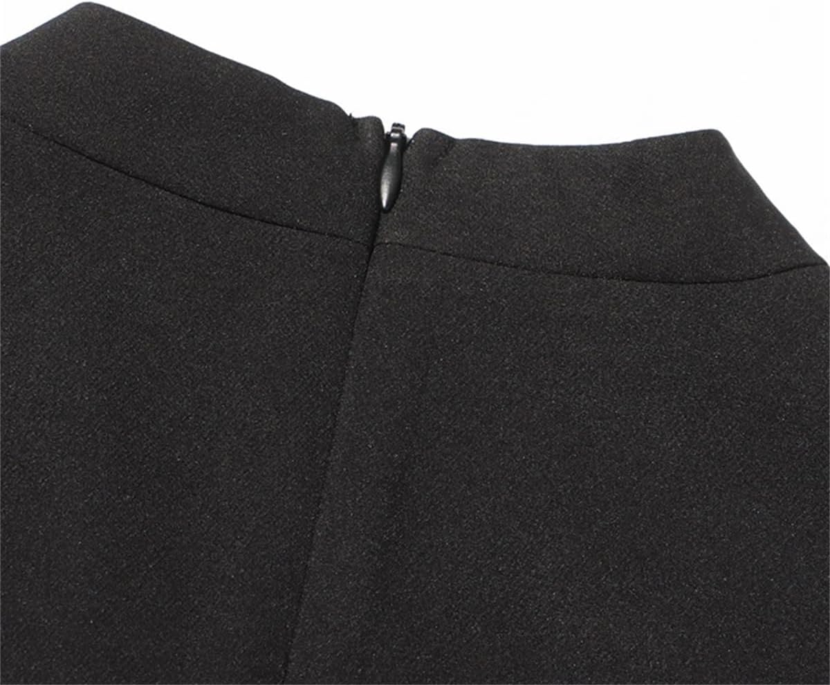 Patchwork Lace Dresses for Women V Neck Sleeveless High Waist Tunic Elegant A Line Dress Fashion Clothing - Image 5