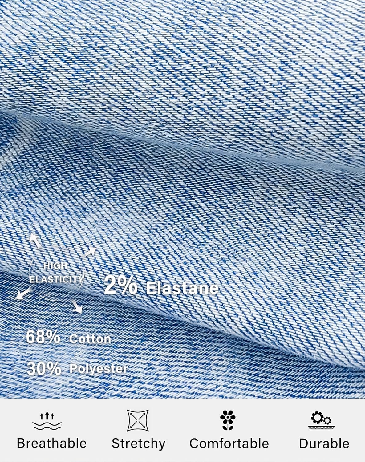 roswear Women's Wide Leg Jeans High Waisted Stretchy Denim Trouser Pants - Image 5