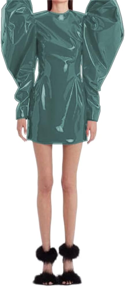 Sexy Women Fashion Big Puff Long Sleeve Mini Dress Slim Sheath Bodycon Party Club Mini Dress Streetwear Spring Autumn Clothes - Image 3